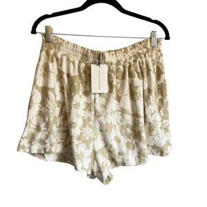 Faithfull the Brand Reggie Shorts Carolina Floral in Sand High Waist Pull On NWT